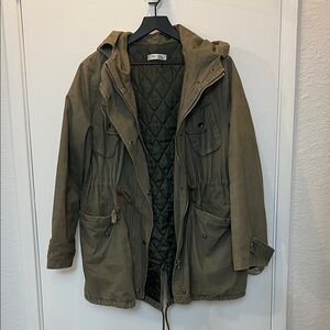 Women's Olive Military Field Jacket feee size -Korean brand
